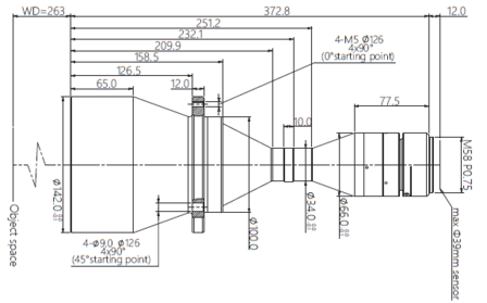 Mechanical Drawing LM58-TELECENTRIC-0.355X-WD263-39-NI