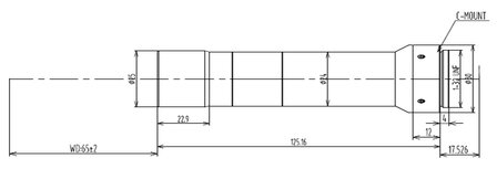 Mechanical Drawing LCM-TELECENTRIC-6X-WD65-1.5-NI