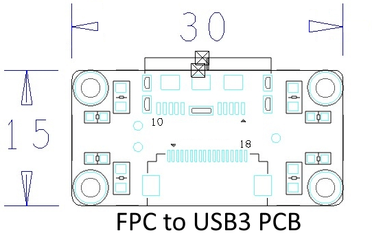 VEN-1220-32U3M-FPC, IMX226, 4024x3036, 32fps, 1/1.7", Obturateur Rolling, Boardlevel, Mono