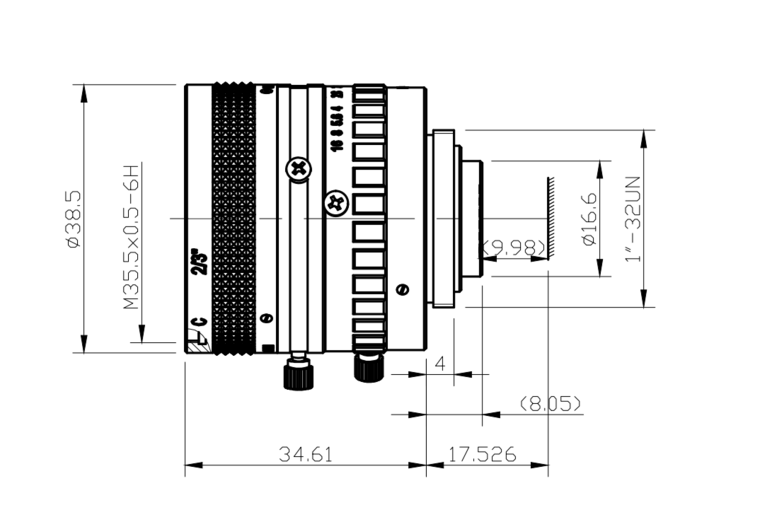 VA15-LCM-2MP-25MM-F1.4-015-SWIR, Objectif C-mount 2MP 25MM F1.4 2/3